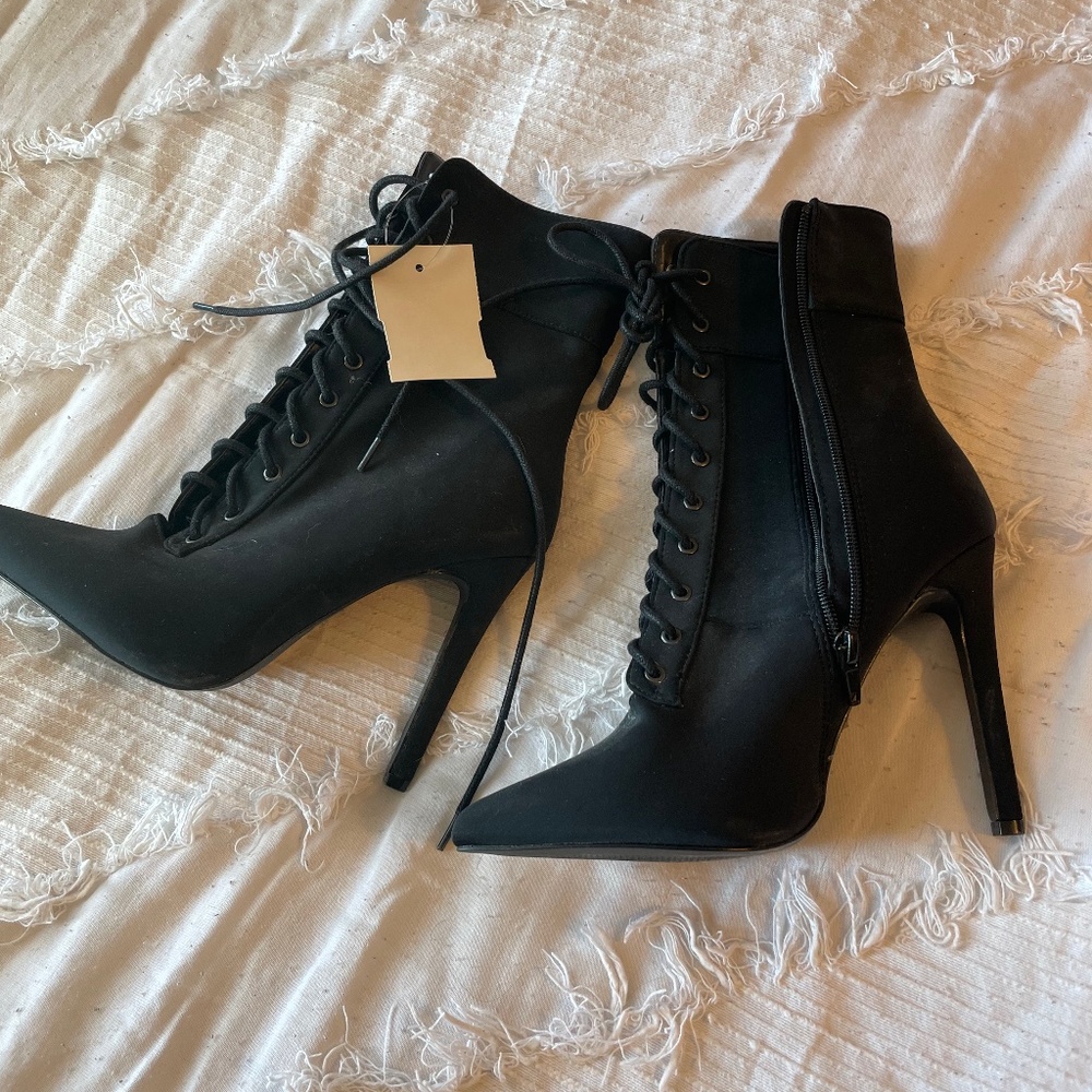 High heel booties